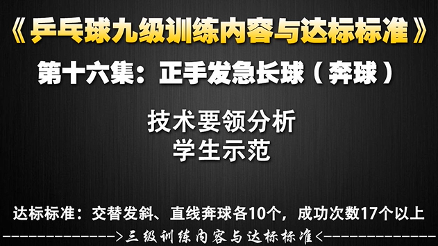 第16集：正手急长发球(奔球)《