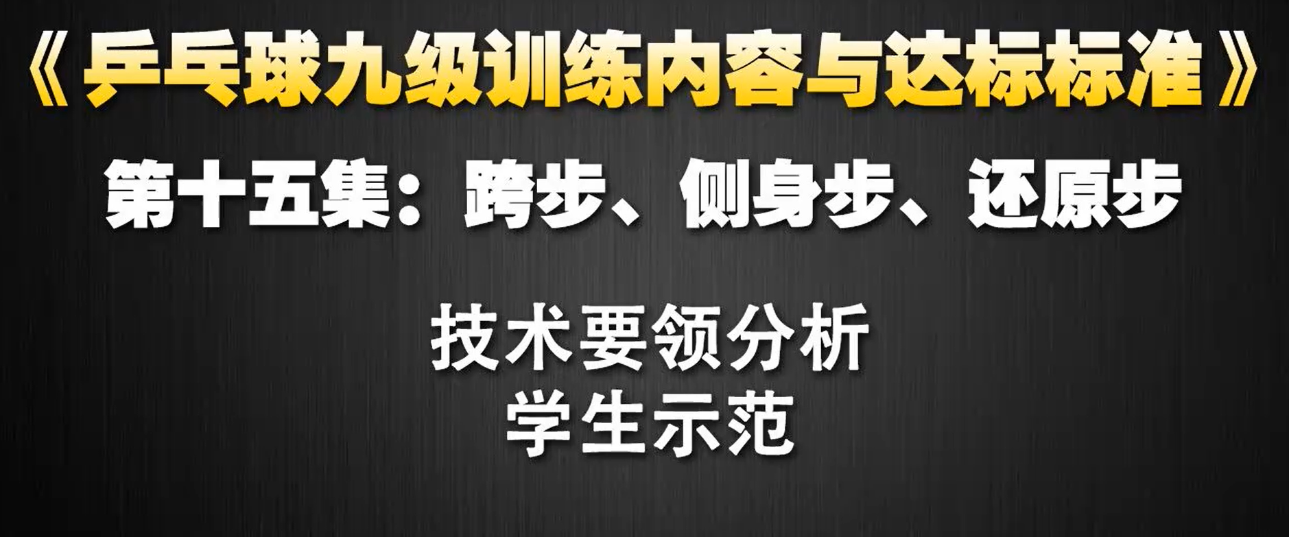 第15集：跨步、侧身步、还原步